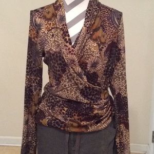 Ladies sheer print blouse